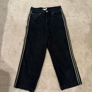 Black Wide Leg Denim Jeans
